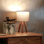 Opviq Lámpara de Mesa de Madera Gris Oscuro AYD-2941